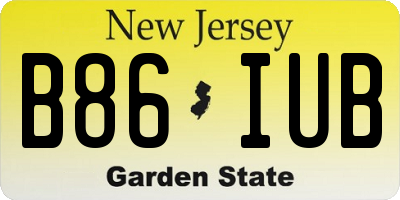 NJ license plate B86IUB