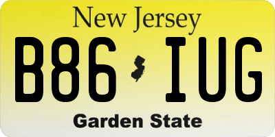 NJ license plate B86IUG