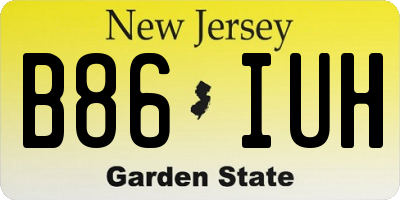 NJ license plate B86IUH