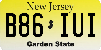 NJ license plate B86IUI