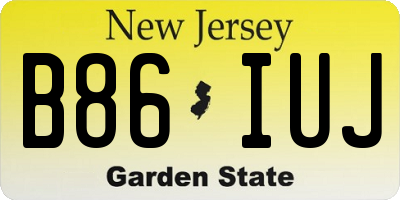 NJ license plate B86IUJ