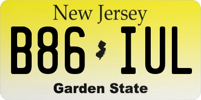 NJ license plate B86IUL