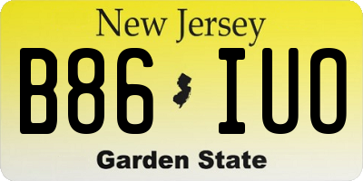 NJ license plate B86IUO