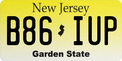 NJ license plate B86IUP