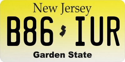 NJ license plate B86IUR