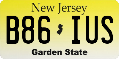 NJ license plate B86IUS