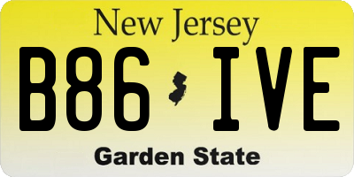 NJ license plate B86IVE