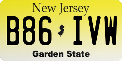 NJ license plate B86IVW