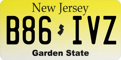 NJ license plate B86IVZ