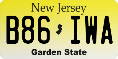 NJ license plate B86IWA