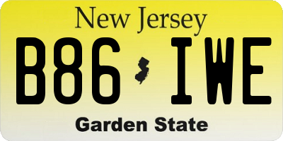NJ license plate B86IWE