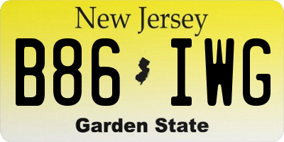 NJ license plate B86IWG