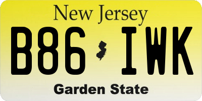 NJ license plate B86IWK