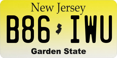 NJ license plate B86IWU