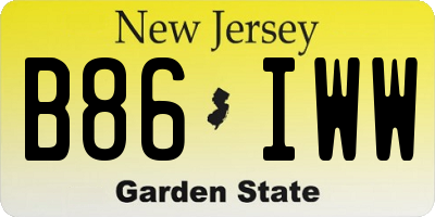 NJ license plate B86IWW
