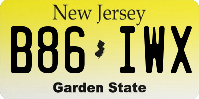 NJ license plate B86IWX