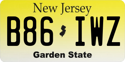 NJ license plate B86IWZ