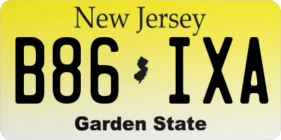 NJ license plate B86IXA