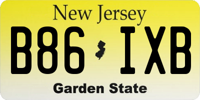 NJ license plate B86IXB