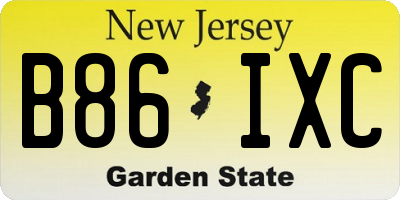 NJ license plate B86IXC