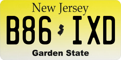 NJ license plate B86IXD