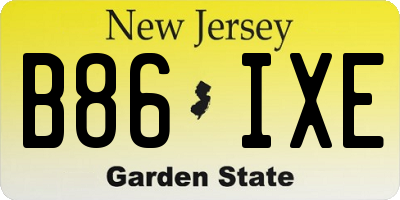 NJ license plate B86IXE