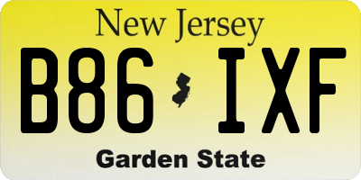NJ license plate B86IXF