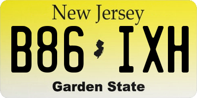 NJ license plate B86IXH