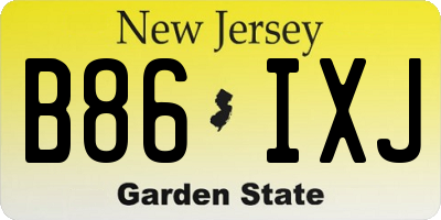 NJ license plate B86IXJ