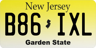 NJ license plate B86IXL