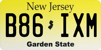 NJ license plate B86IXM