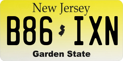 NJ license plate B86IXN