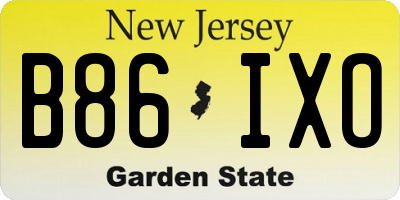 NJ license plate B86IXO