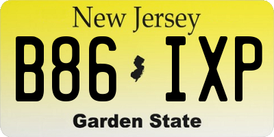 NJ license plate B86IXP