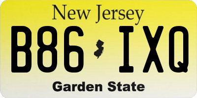 NJ license plate B86IXQ