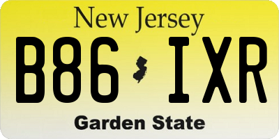 NJ license plate B86IXR