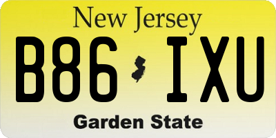 NJ license plate B86IXU