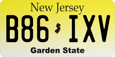 NJ license plate B86IXV