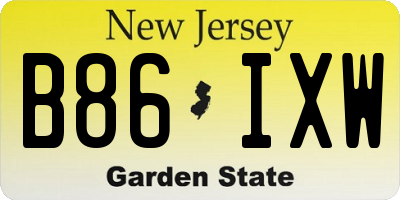 NJ license plate B86IXW