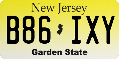 NJ license plate B86IXY