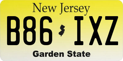 NJ license plate B86IXZ