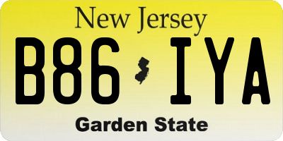 NJ license plate B86IYA