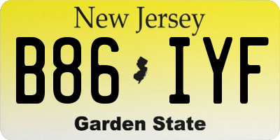 NJ license plate B86IYF