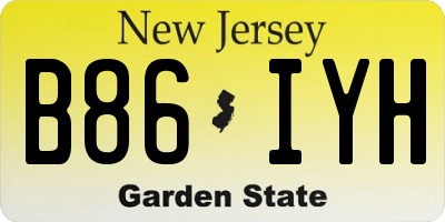 NJ license plate B86IYH