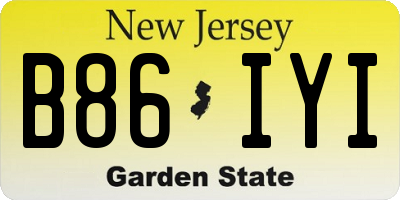 NJ license plate B86IYI