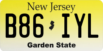 NJ license plate B86IYL