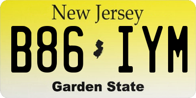 NJ license plate B86IYM