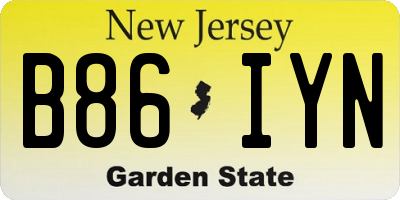 NJ license plate B86IYN