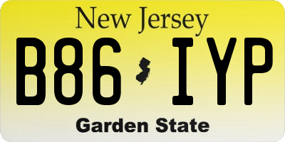 NJ license plate B86IYP