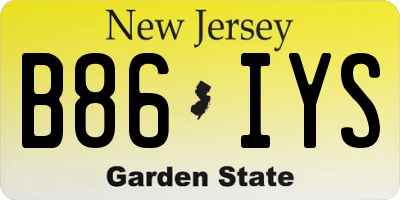 NJ license plate B86IYS